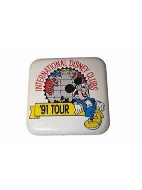 1991 International Disney Clubs Mickey Mouse  Vintage Pinback Button